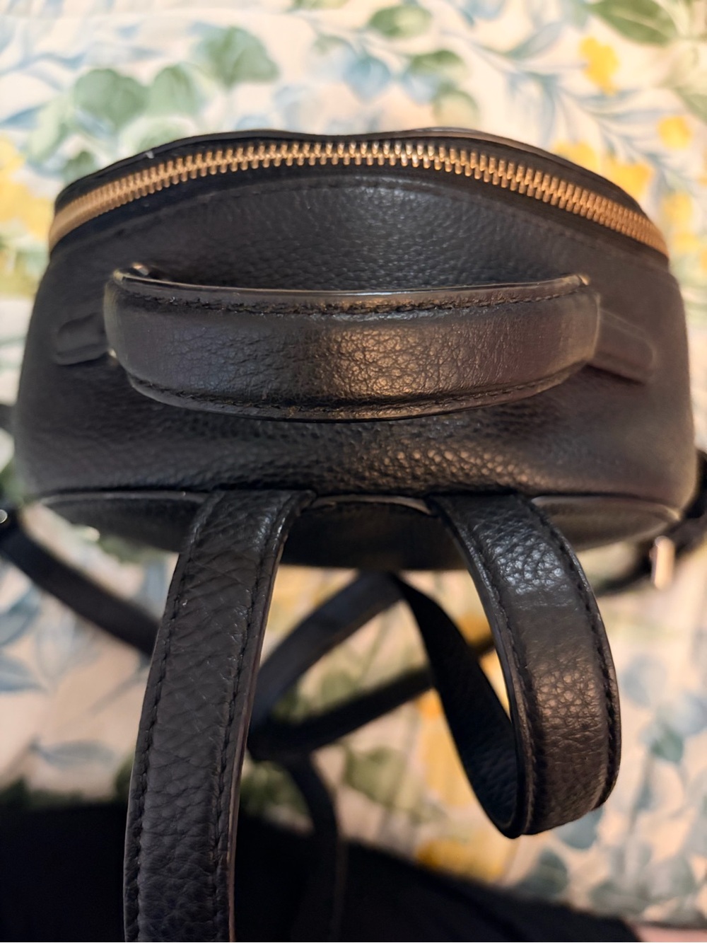 kate spade black leather mini backpack with gold logo - Picture 2 of 7